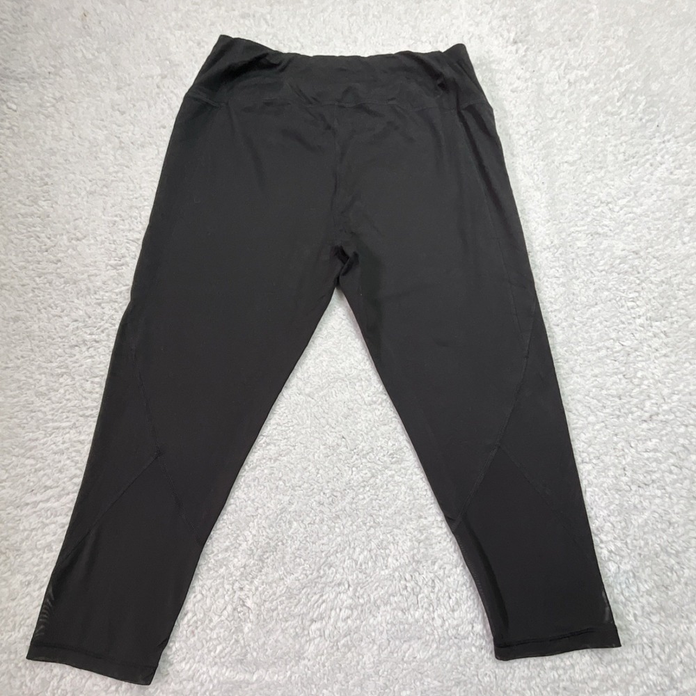 Active Performance Black Ankle‎ Leggings Women's L 23" Inseam Mesh Stretch